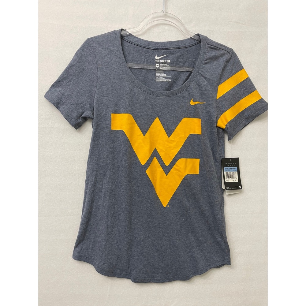 NWT Nike Tee Womens Size Medium West Virginia Mountaineers Blue Graphic Casual